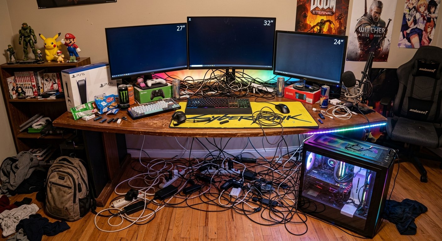 Transformação Completa de um Setup Cheio de Fios: 10 Ideias para Organizar Cabos e Melhorar o Espaço