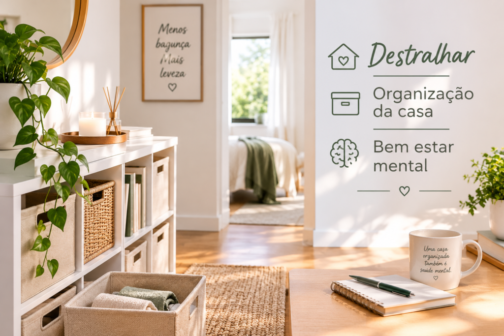 destralhar organização da casa bem estar mental.jpg são exatamente estes benefícios da organização e saúde mental com casa organizada traz qualidade de vida que transmite calma e bem-estar