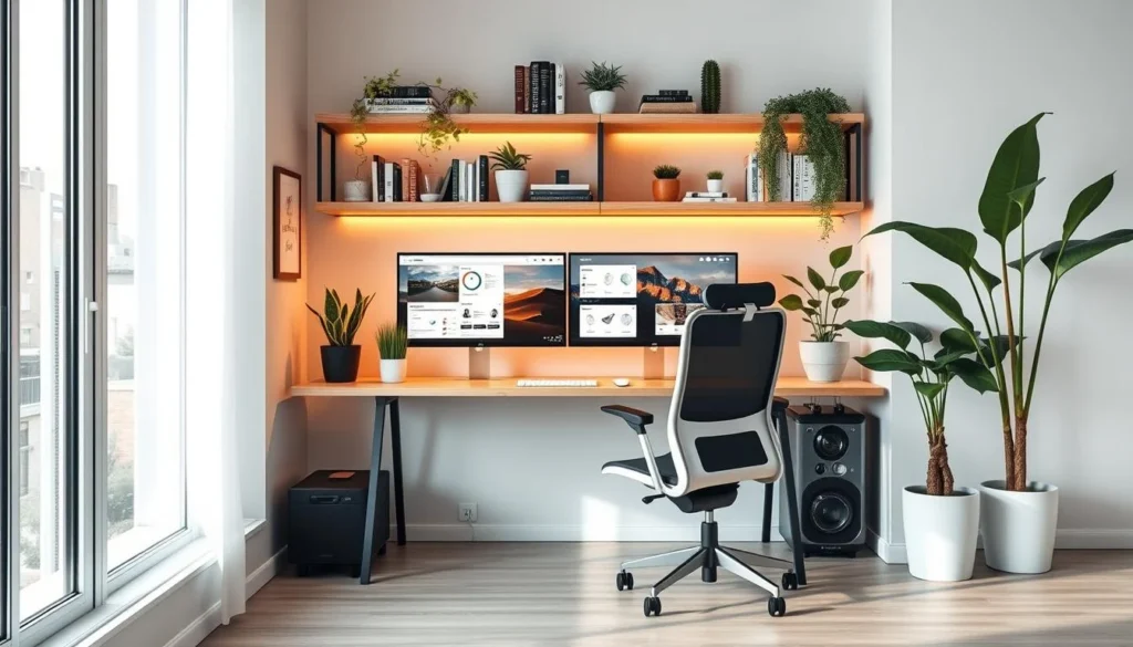 como montar um setup de home office funcional e moderno.webp exemplo de como organizar e otimizar sua escrivaninha inteligente para mais espaço conforto e produtividade