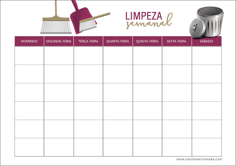 Como organizar uma rotina semanal de limpeza 2.png exemplo de como fazer sua lista de verificação para organização da casa planejamento da rotina doméstica e arrumação