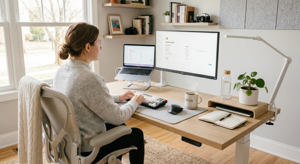 crie sua estação de trabalho em casa através do guia completo para criar uma estação de trabalho confortável organizada e produtiva você conseguirá um ambiente trará bem-estar á sua saúde mental