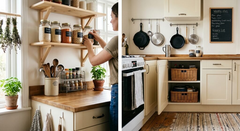 cozinha organizada com organização de cozinha econômica um exemplo prático de como 5 passos simples para transformar seu pequeno espaço: como organizar a cozinha gastando pouco
