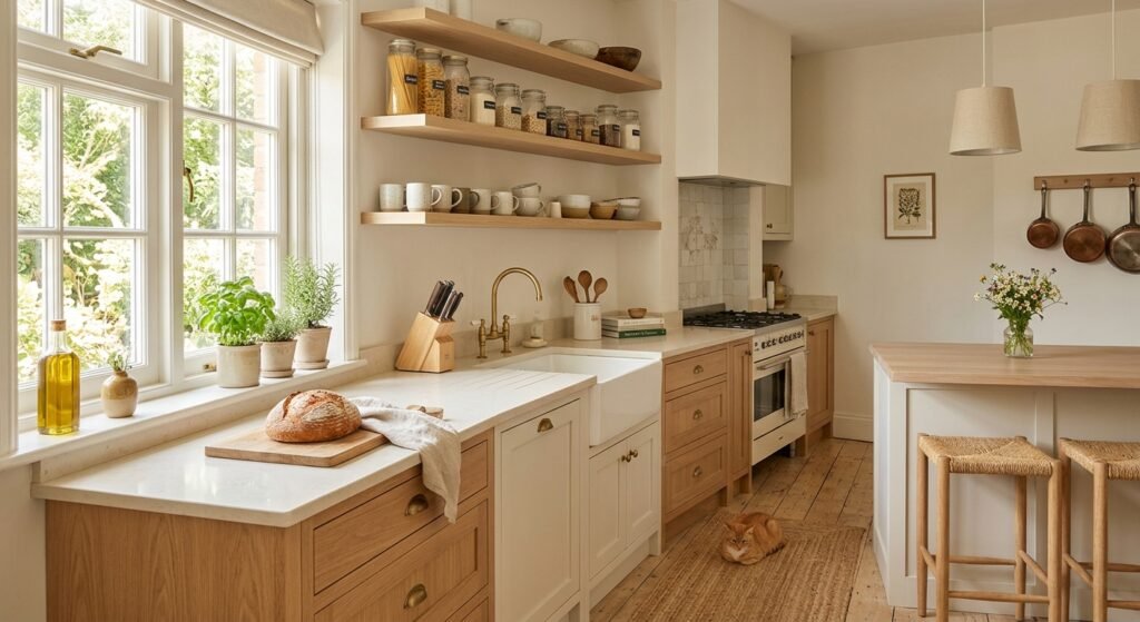 cozinha tons claros limpa e organizada cozinha aconchegante 5 passos simples de como organizar a cozinha gastando pouco: dicas simples para transformar seu espaço