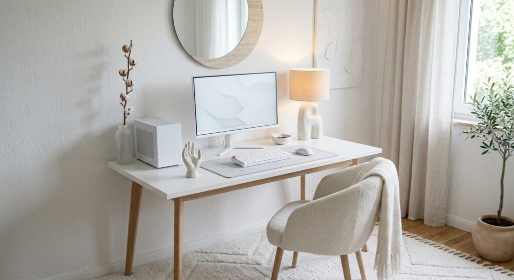 setup minimalista branco são os melhores acessórios brancos para setup estético: ideias para deixar seu espaço perfeito