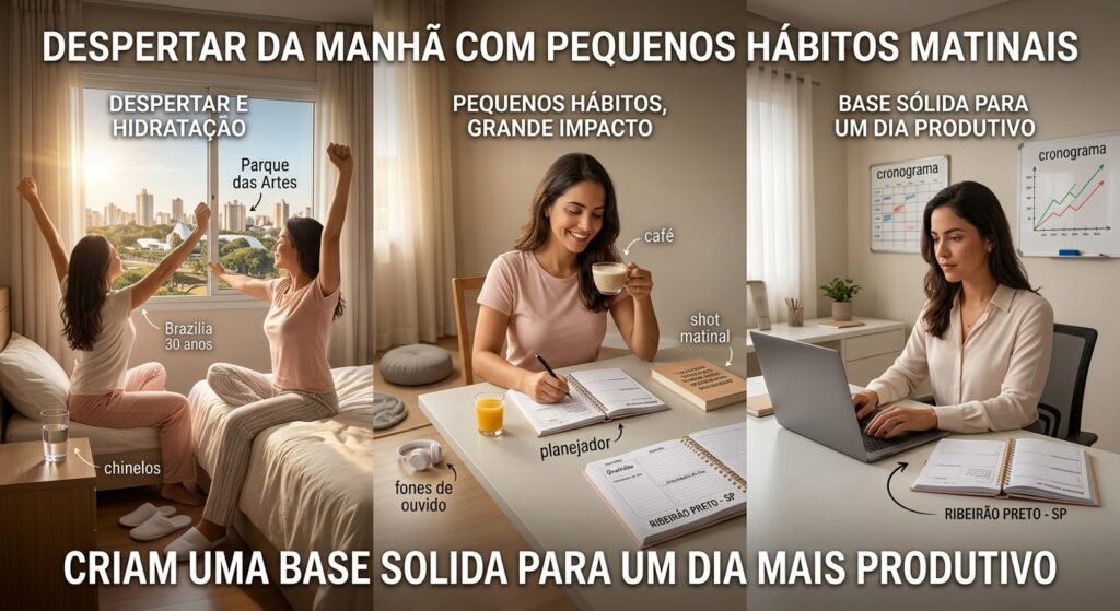 despertar da manhã com pequenos hábitos matinais criam uma base solida para um dia mais produtivo onde foi aplicado o guia completo de organização da casa e rotina para uma vida mais leve no dia a dia