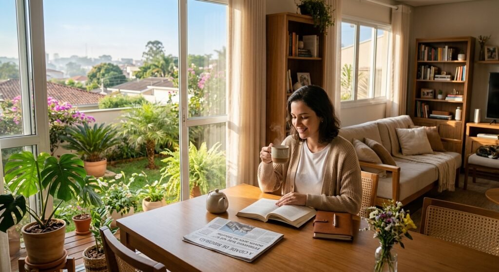 luz do sol de uma manhã tranquila casa organizada começo de dia feliz iniciando rotina matinal para começar o dia com mais tranquilidade: hábitos simples para reduzir o estresse aumentar a produtividade e melhorar o bem-estar
