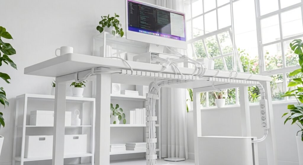 setup branco limpo minimalista é um exemplo de como montar seu setup branco clean: ideias para criar um espaço organizado moderno e funcional