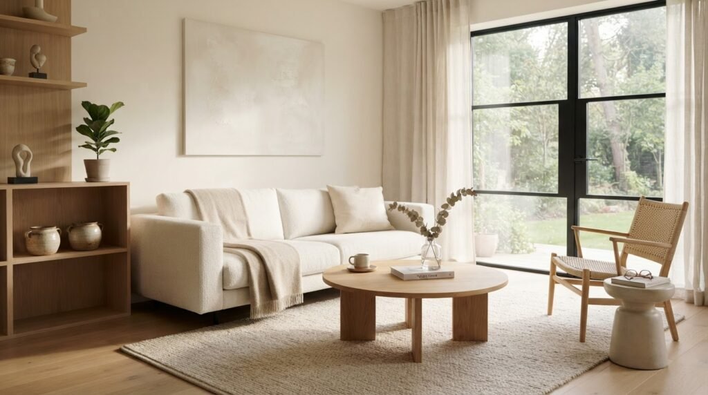 ambiente organizado com poucos objetos e decoração leve são dicas para deixar a casa mais leve e agradável sala organizada com Iluminação natural ambiente acolhedor