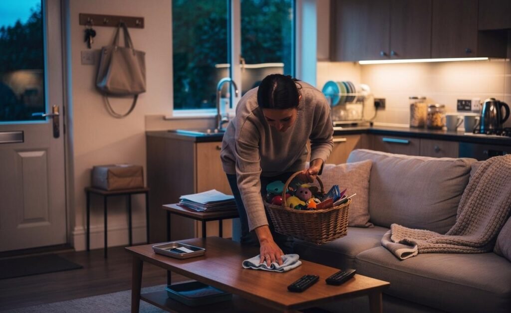 evening home organization routine tidy living room night preparation rotina noturna de organização da casa arrumação da sala de estar preparação para a noite como criar uma rotina noturna para deixar a casa pronta para o dia seguinte