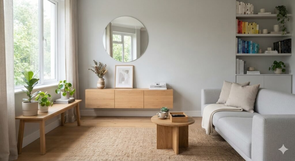 destralhar organização da casa sala de estar minimalista este exemplo mostra como reduzir excesso de objetos em casa: desapego organização e minimalismo