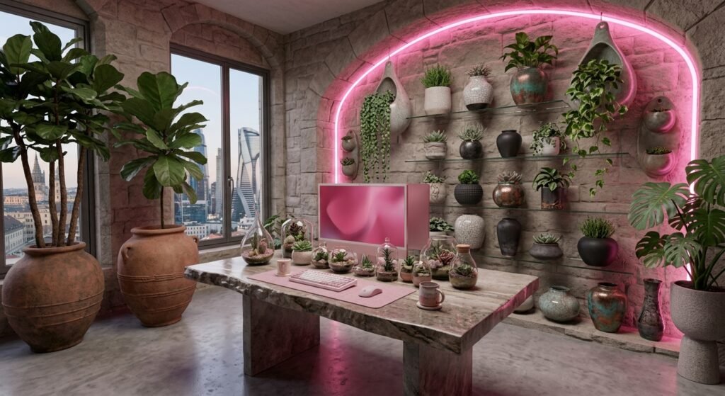 setup branco decoração com plantas exemplo de como criar um setup branco estético organizado e funcional