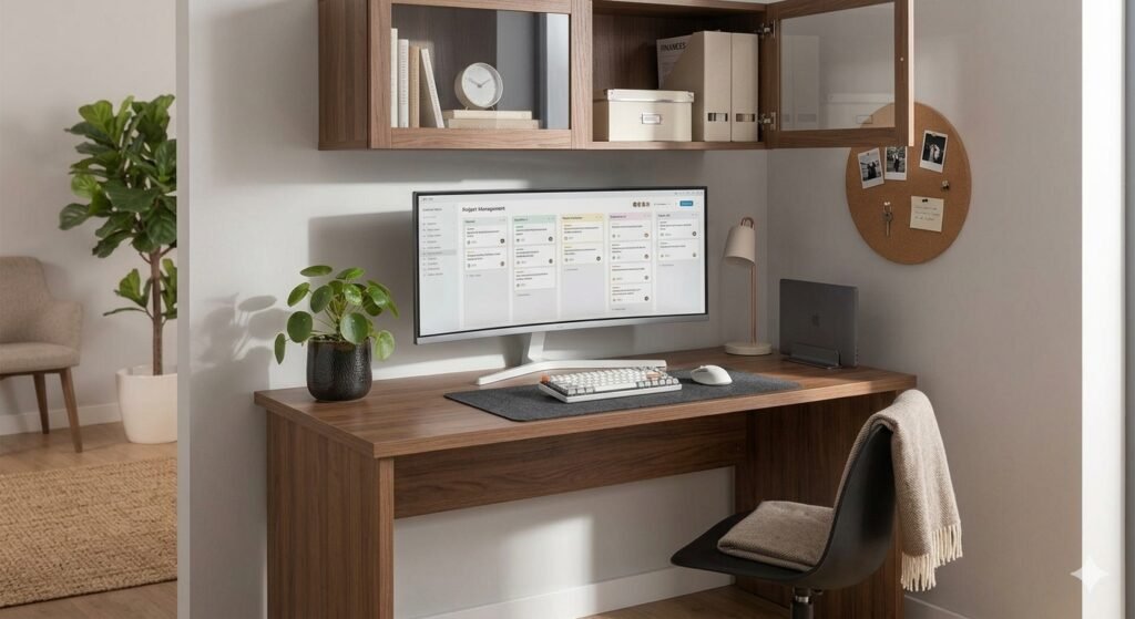 mesa para home office pequeno organizado exemplo clássico de como organizar uma escrivaninha pequena: ideias para um espaço organizado e funcional