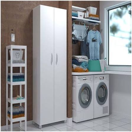 organização de lavanderia prateleiras e armários sem excessos exemplo de como organizar uma lavanderia pequena e minimalista com armários e prateleiras funcionais