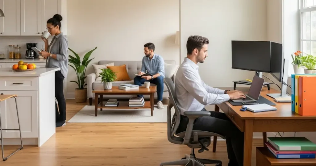 organização rotina planejada mesa calma.webp isto só é possível quando o método de organização e saúde mental: como a organização influencia o bem estar é posto em prática
