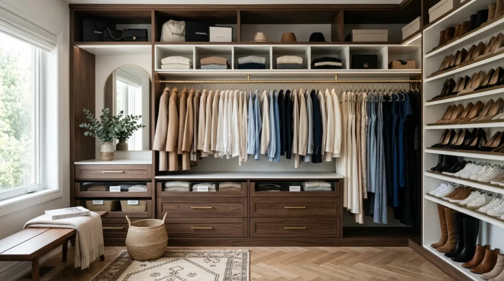 organized bedroom closet tidy wardrobe minimalist bedroom organization.webp quarto organizado closet guarda roupa arrumado quarto minimalista organização de como ter um quarto organizado e um guarda Roupa funcional sem bagunça