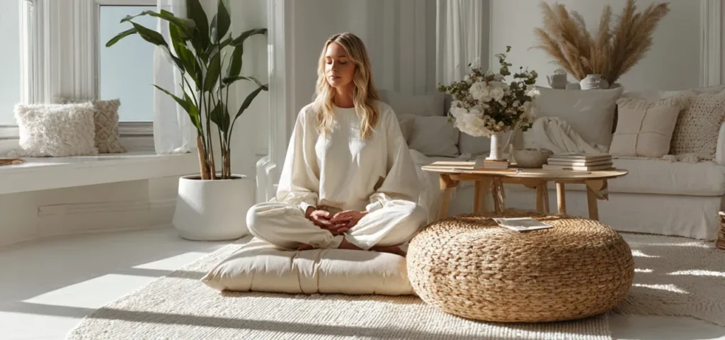 peaceful organized home relaxation wellbeing.webp casa organizada e tranquila, relaxamento e bem-estar.webp são benefícios da organização e saúde mental com casa organizada traz qualidade de vida que transmite calma e bem-estar