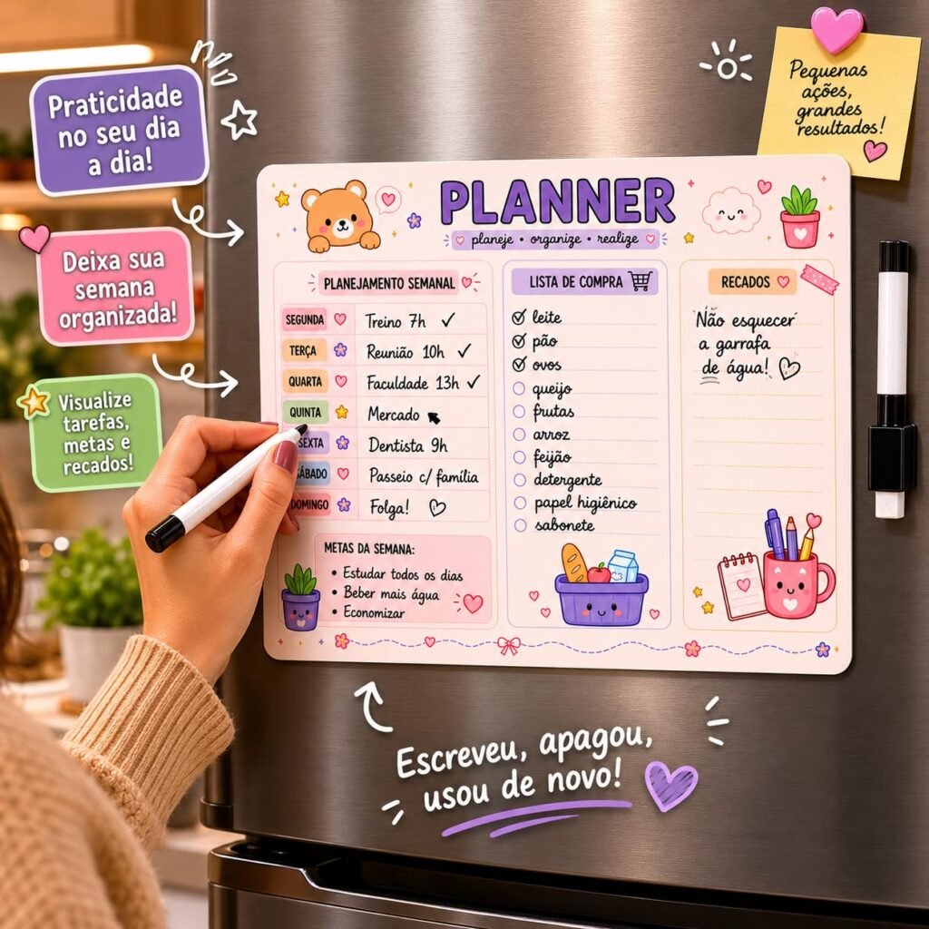 Planejamento Semanal para uma Rotina Mais Leve: Organização, Equilíbrio e Produtividade planner semanal mesa organizada caneta café luz natural rotina leve organização agenda