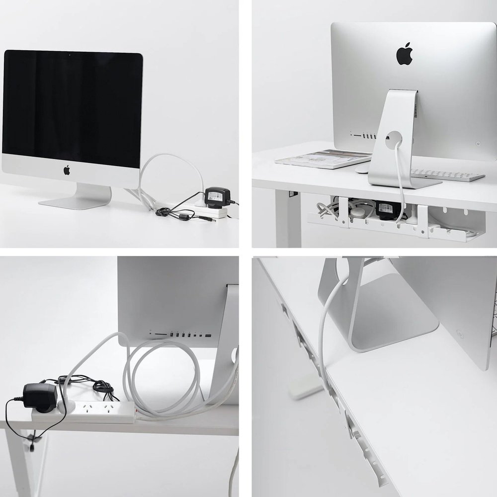 Organizador de cabos embaixo da mesa 50 cm Cesto guia alca Branco descubra como evitar 7 erros que deixam seu setup branco com aparência barata e sem elegância