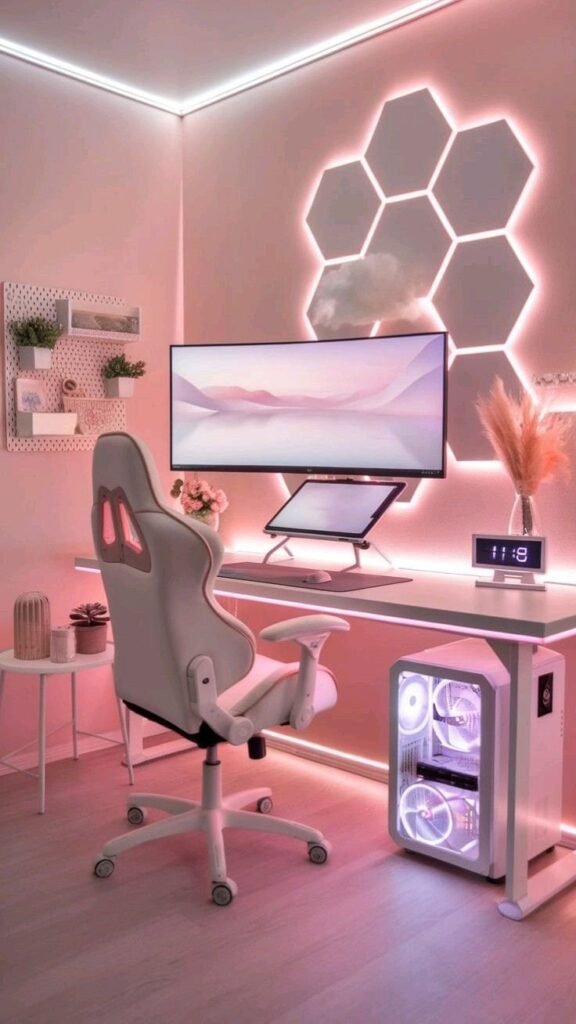 setup pinterestavel-11.jpg é um exemplo de como criar um setup branco estético organizado e funcional